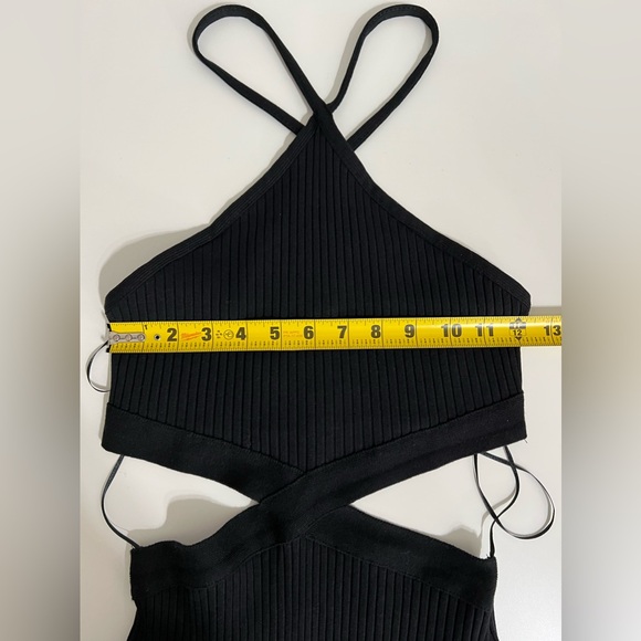 Zara Black Cut Out Ribbed Bodysuit Size Medium - Picture 8 of 11